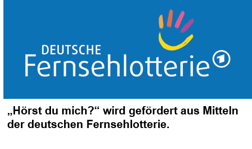 Logo der Deutschen Fernsehlotterie mit Förderhinweis für „Hörst du mich?“.